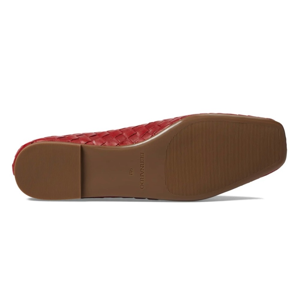BERNARDO Bottega Veneta Intrecciato Gwynn Woven Red Leather Classic Ballet Flats - Picture 4 of 5